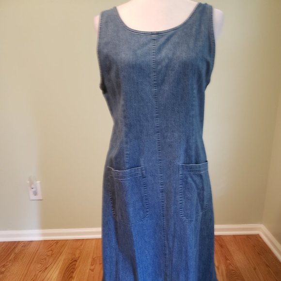 L.L. Bean Dresses & Skirts - L.L. Bean Denim Maxi Jumper Dress